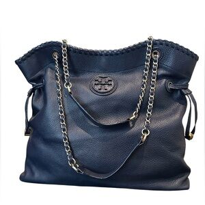 Tory Burch Navy Blue Tote Bag